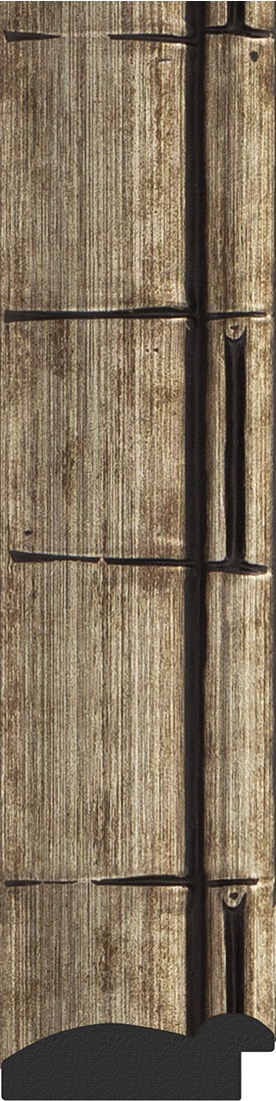 BY 1358 Зеркало с фацетом в багетной раме - серебряный бамбук 73 mm EVOFORM Exclusive - Вид №2