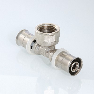 VTm.232.N.260426 Пресс-фитинг – тройник с переходом на внутреннюю резьбу Valtec 26 мм х 1/2" х 26 мм  - Вид №1