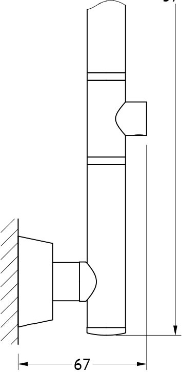 VIZ 074 Штанга для 2-х аксессуаров 58 cm FBS Vizovice - Вид №1
