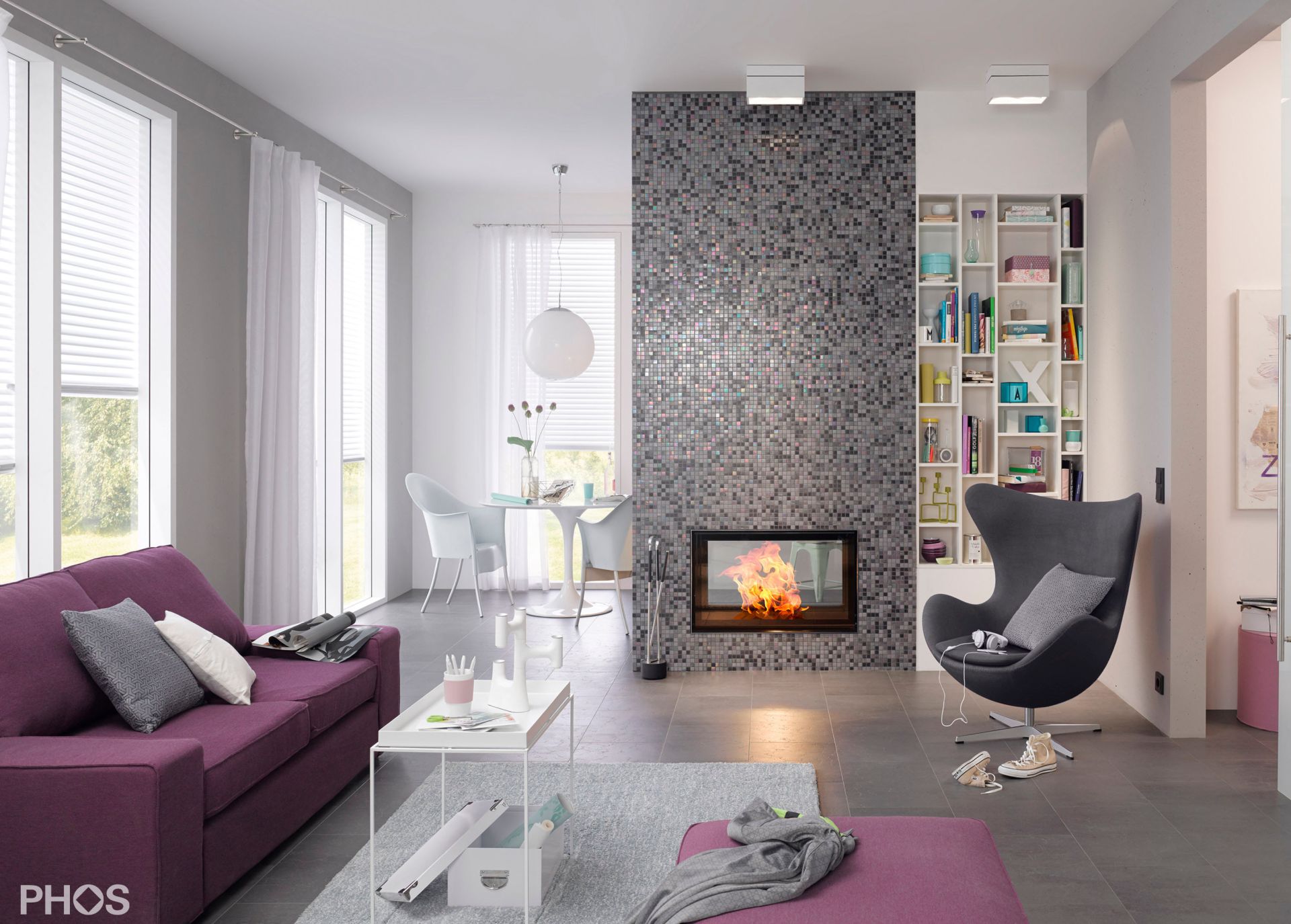 VS20-80E2800 Комплект карнизов: 280 см с 2 концевыми кронштейнами и 1 кронштейном в качестве центральной опоры (небольшое расстояние от стены) PHOS  - Вид №3