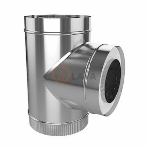 Сэндвич-тройник LAVA 130/200, угол 90*, нерж. 439 (0,5)/439 (0,5)