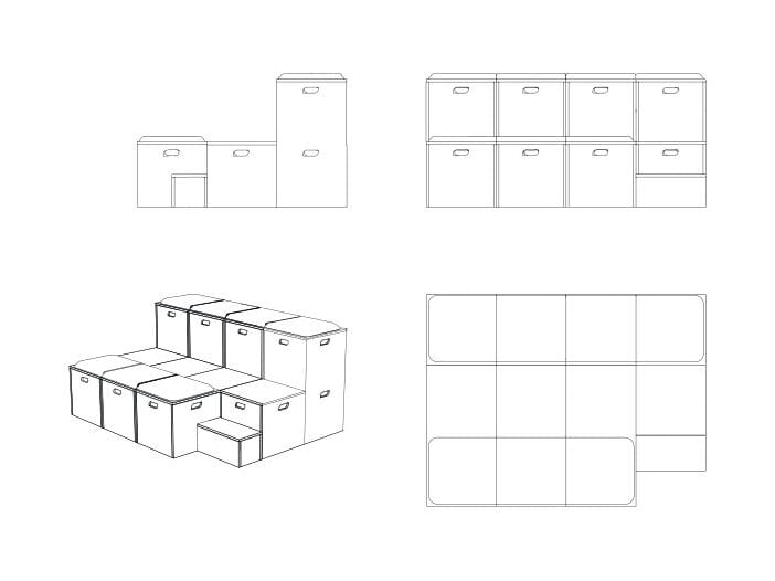 Модульная деревянная скамья Bõln Kub ARCH-00004356 - Вид №6