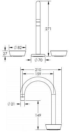The Watermark Collection Смеситель для раковины на 3 отверстия с мраморной панелью управления Zen Santreyd sun-id-1448140 - Вид №2