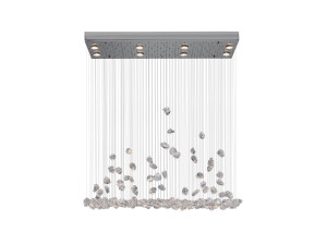 Подвесной светильник из нержавеющей стали и стекла