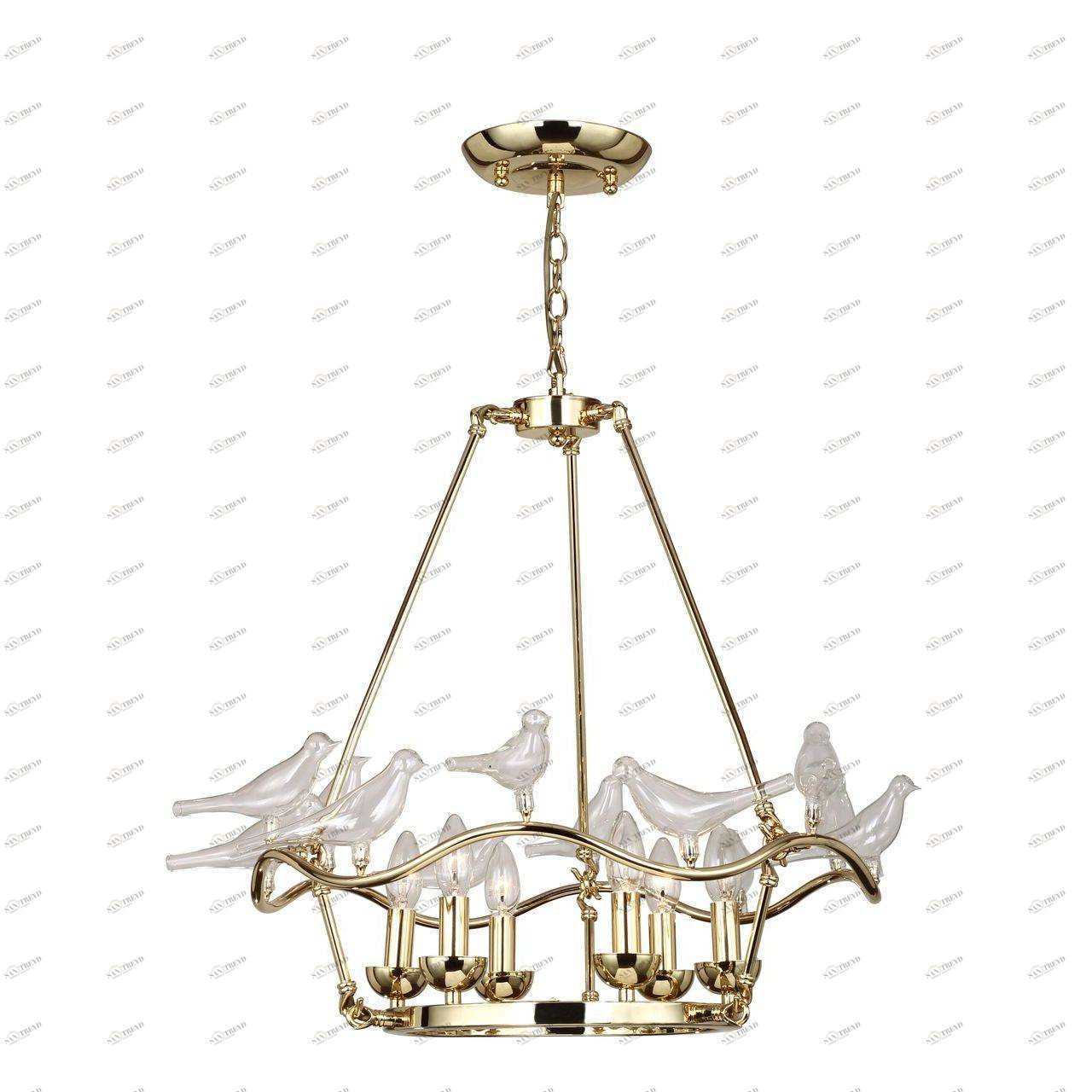 Подвесная люстра Favourite Pajaritos 1750-6P FAVOURITE ДИЗАЙНЕРСКИЕ, PAJARITOS GOLD 057191 Прозрачный 