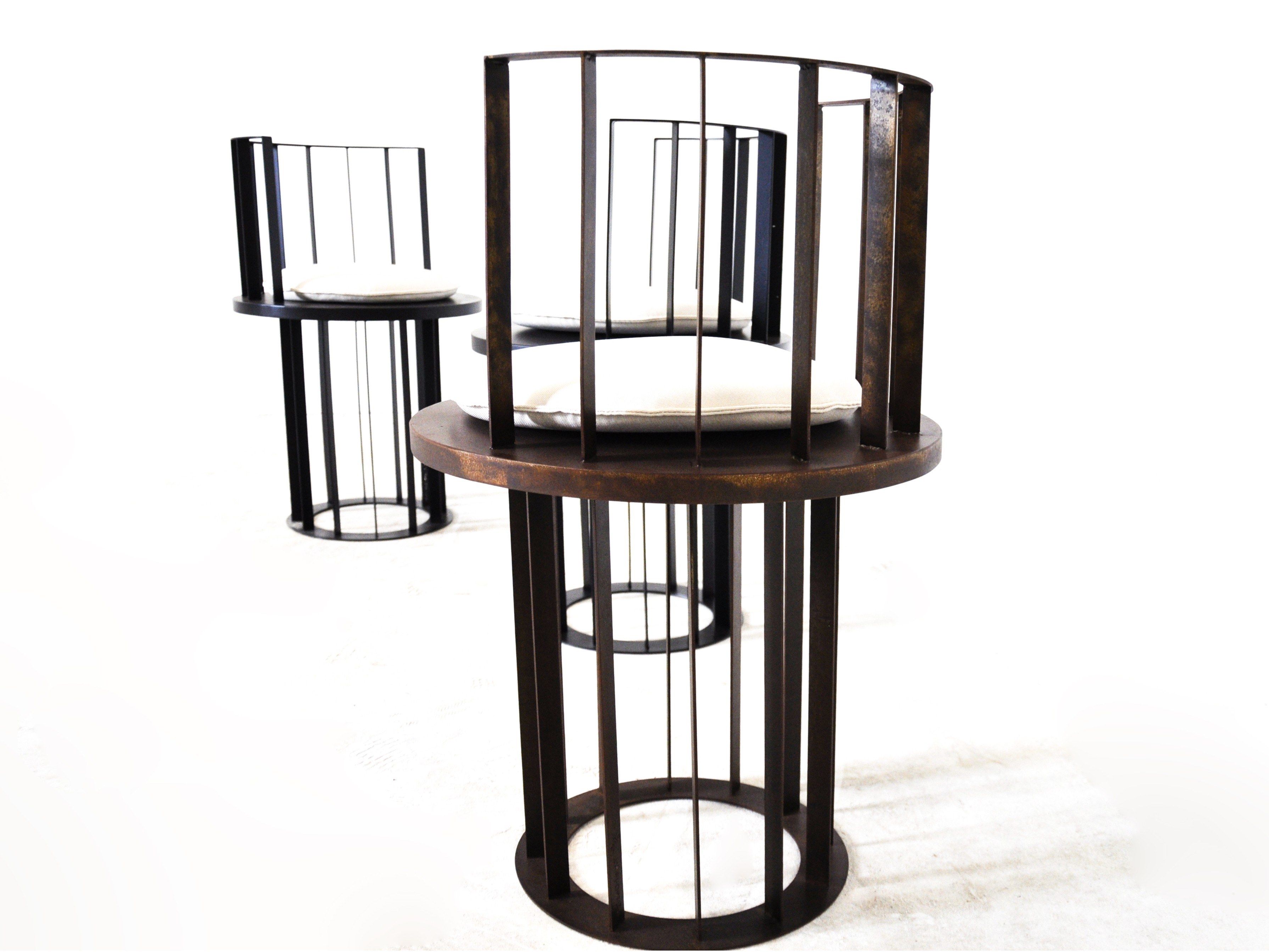 Высокий стул из стали Corten™ с мягким сиденьем TrackDesign Кандинский 1923 ARCH-00059714 - Вид №7