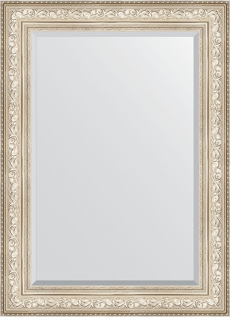 BY 3478 Зеркало с фацетом в багетной раме - виньетка серебро 109 mm EVOFORM Exclusive