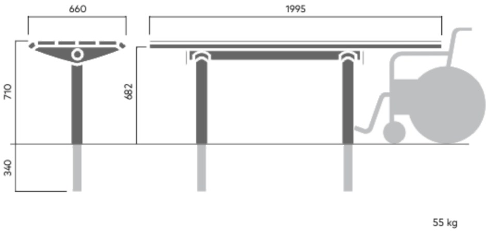 VESTRE Прямоугольный стол для пикника из стали и дерева Urban sun-id-1468624 - Вид №7