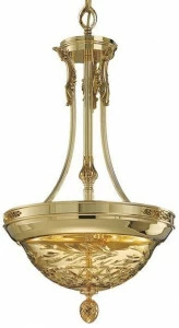 Possoni Illuminazione Люстра из чистого золота с градиентом и янтарным кристаллом Clarissa 4500/6