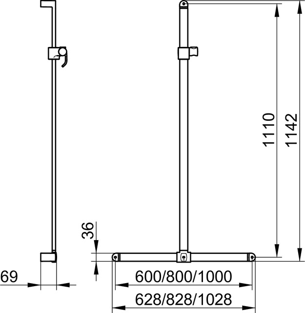 31614010611 Поручень вдоль стены и штанга для душа KEUCO Elegance - Вид №2