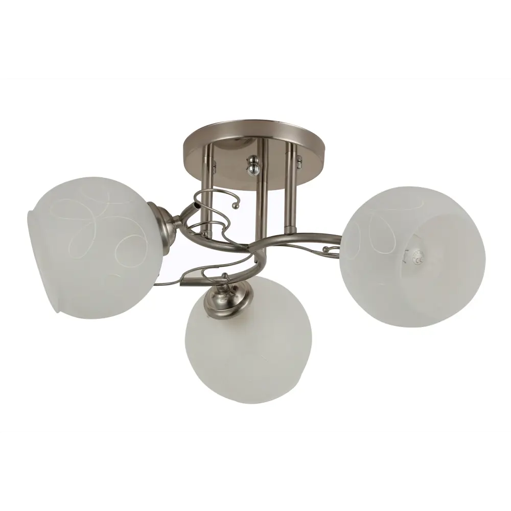 Люстра потолочная Quanti, 3 лампы, 8 м², цвет сатинированный никель/белый Rivoli STLM-2030759