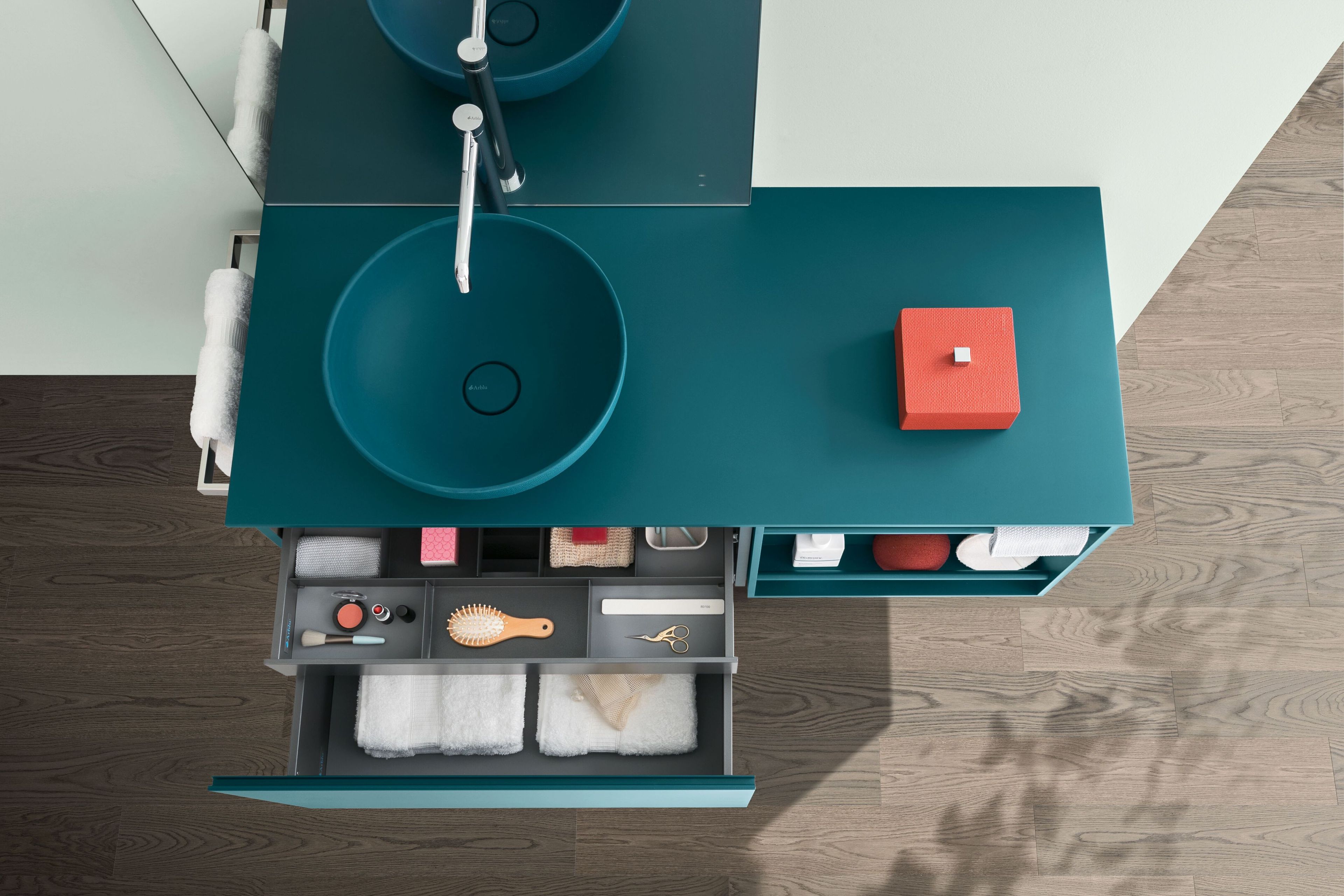 Глянцевый и матовый лакированный деревянный подвесной умывальник ARBLU Dress System ARCH-00056301 - Вид №2