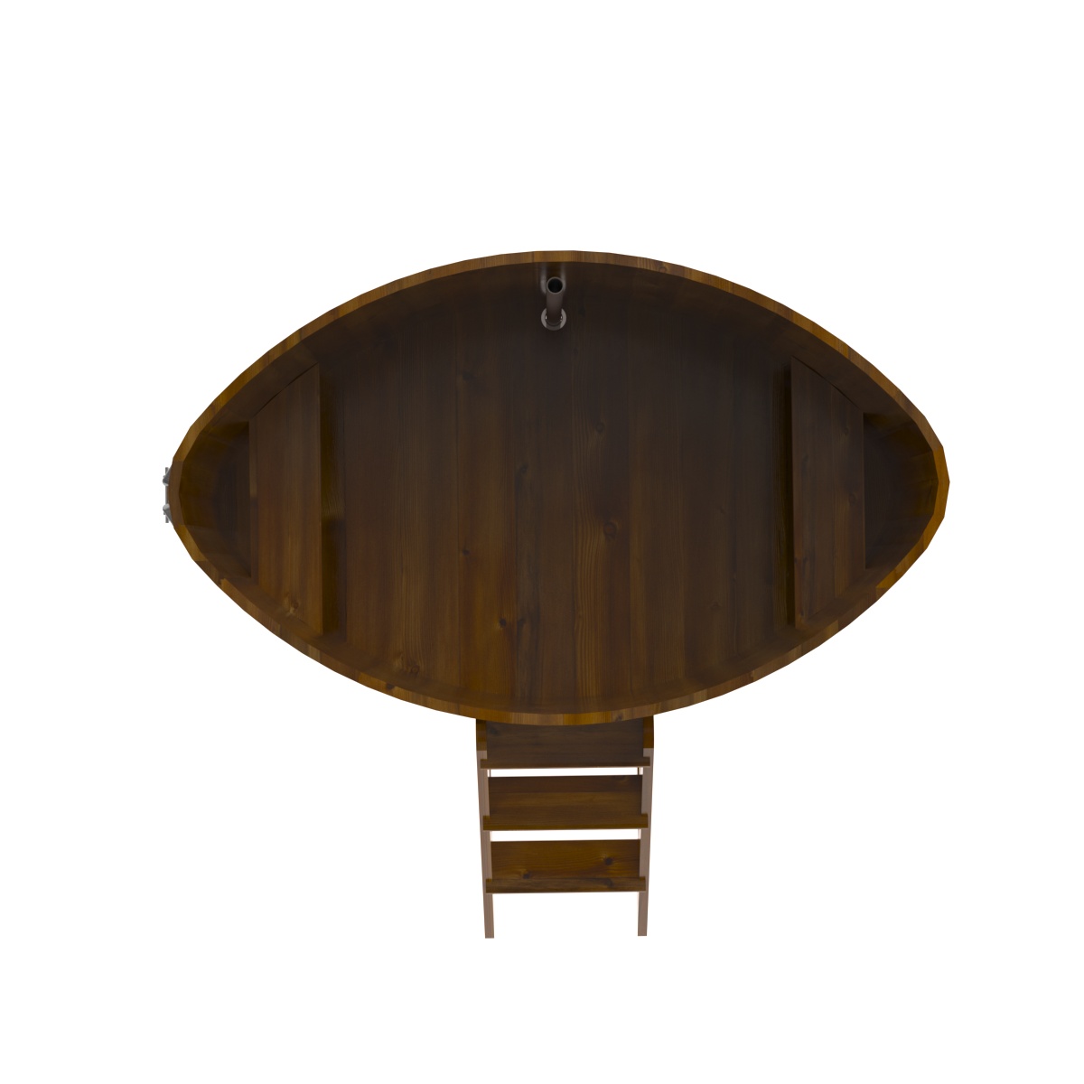 2299 Купель овальная из лиственницы Рустик 1,15х1,83х1,2 морёная Alyarus  - Вид №5