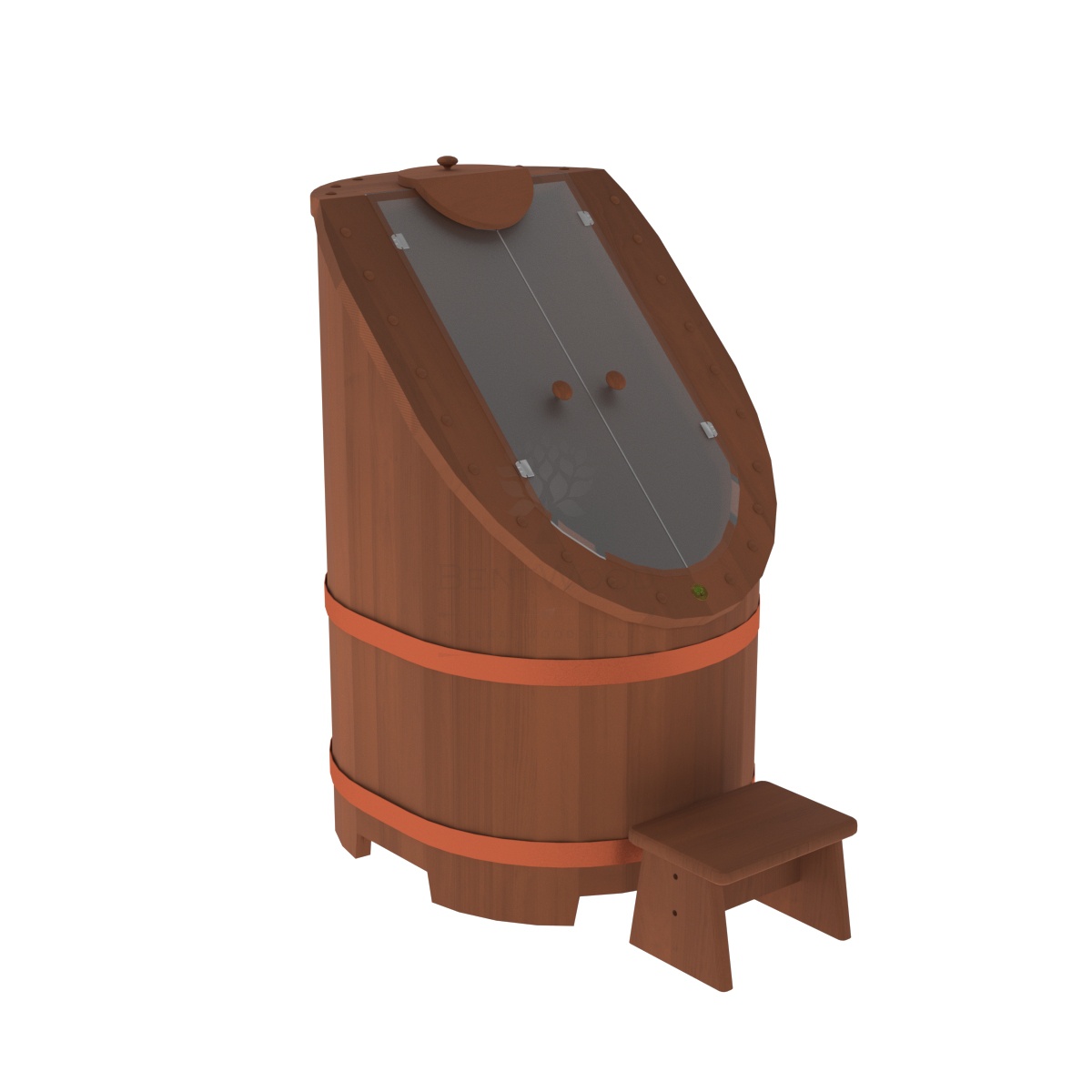 1748 Фитобочка со стеклом "Премиум" цвет вишня, фурнитура 007 Alyarus 