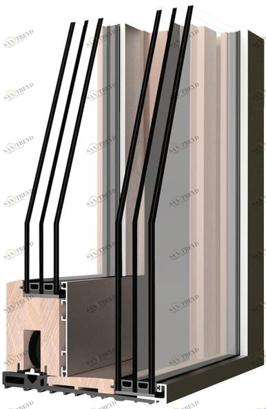 Sistema UNI_ONE Подъемно-раздвижное окно из алюминия и дерева с тройным остеклением Uni_one sun-id-1461441