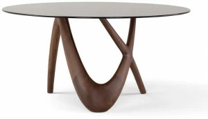 AMURA Круглый стол из дерева и стекла Nx