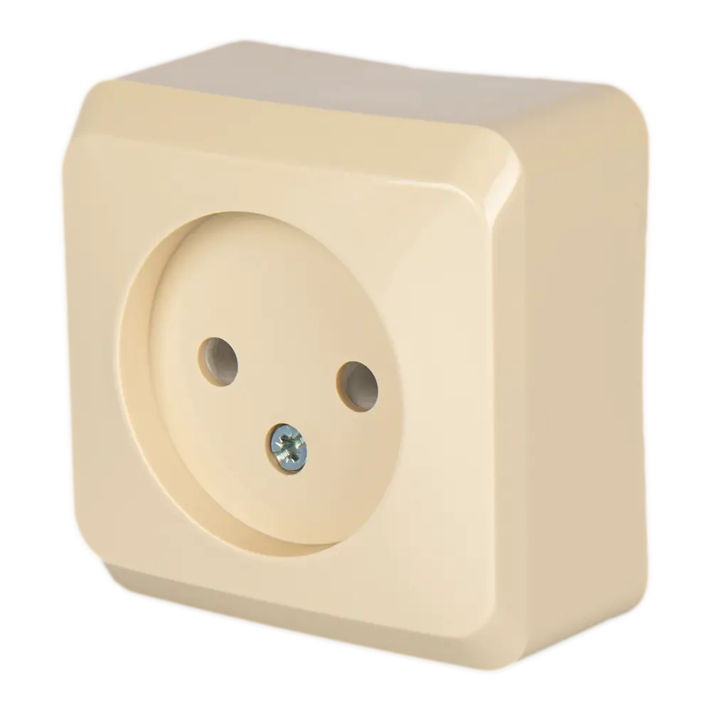 Розетка SYSTEME ELECTRIC Этюд для открытого монтажа в кремовом корпусе 11402080 STLM-1335884 - Вид №1
