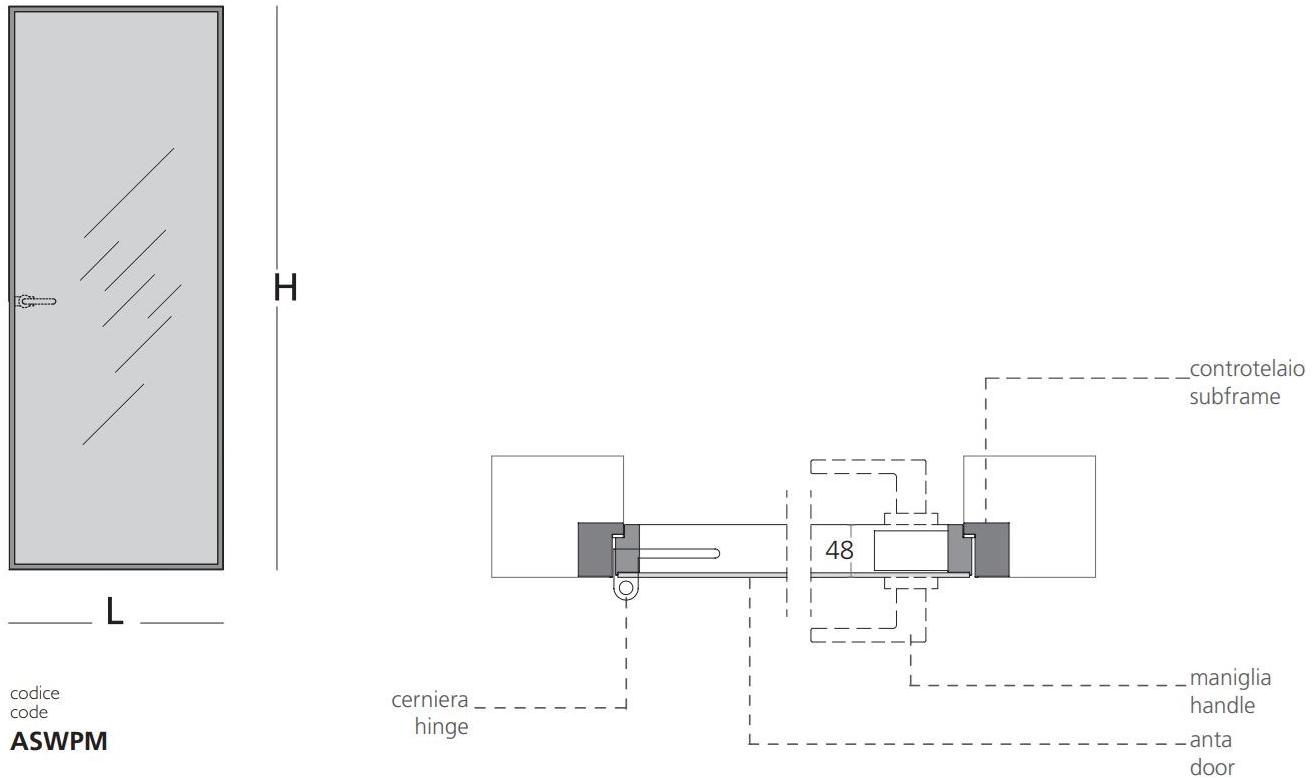 Glas Italia Распашная дверь из стекла заподлицо со стеной Aladin sun-id-1497762 - Вид №4