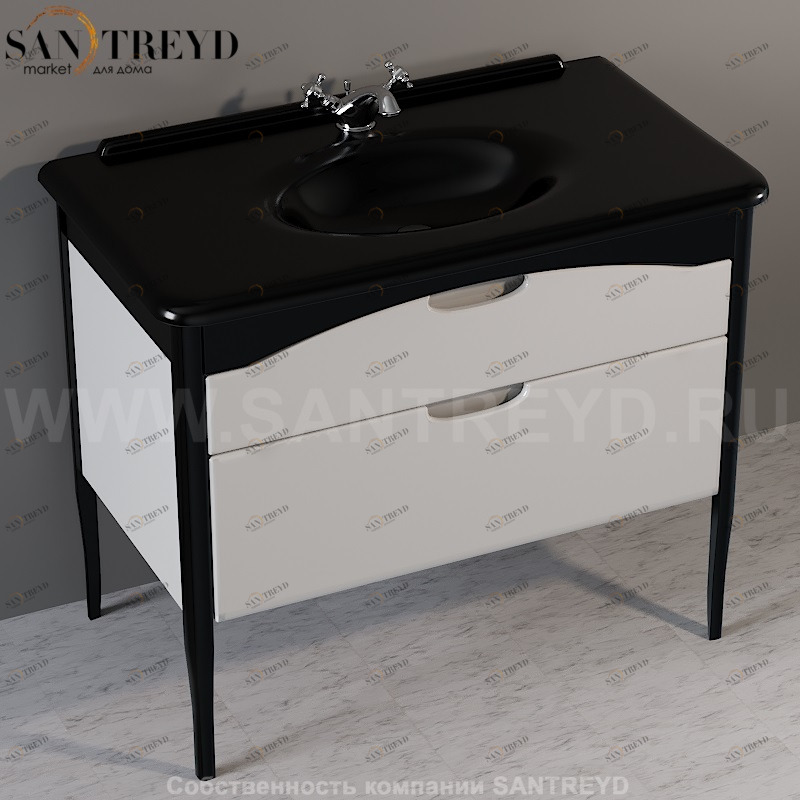 104904 Консоль 100*55 с 1 отверстием (3 отверстия по запросу) под мебель. Retro Kerasan