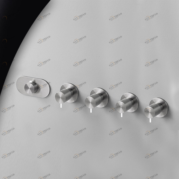 Термостат для душа матовая сталь с белой ручкой Toki Radomonte TKI57SCIL21