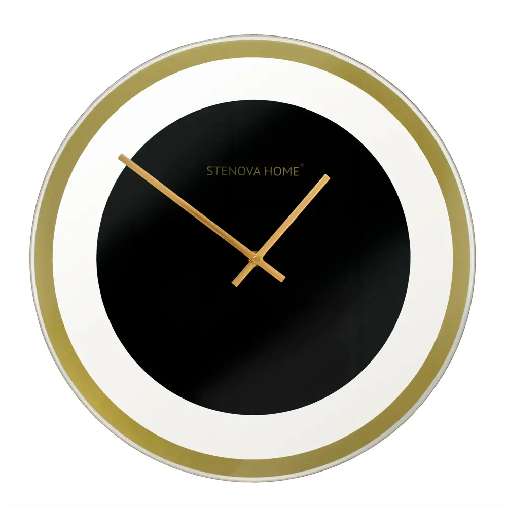 Часы настенные Stenova Home Затмение круглые стекло цвет черный бесшумные ø40 см STLM-2181436