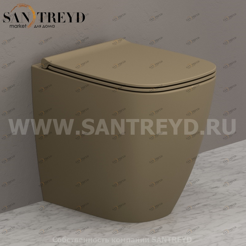 GN002PA Приставной унитаз напольный Бежевый Ceramica Globo GENESIS Италия