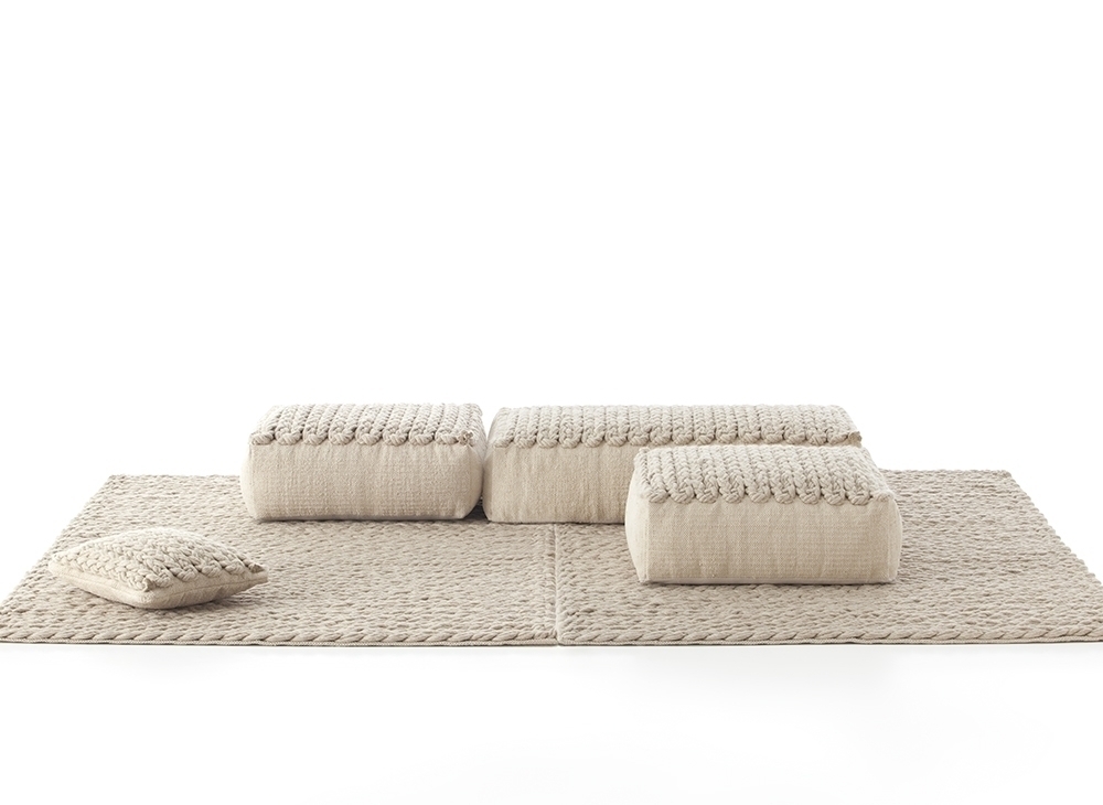 100376 Пуф квадратный Beige GAN Trenzas