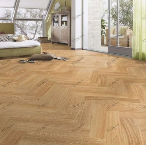 Паркет Ёлка Meister PS 400 Stab Гармония 8042 Дуб Натур с брашью (Текстурированная) 500х100 мм 2300200050