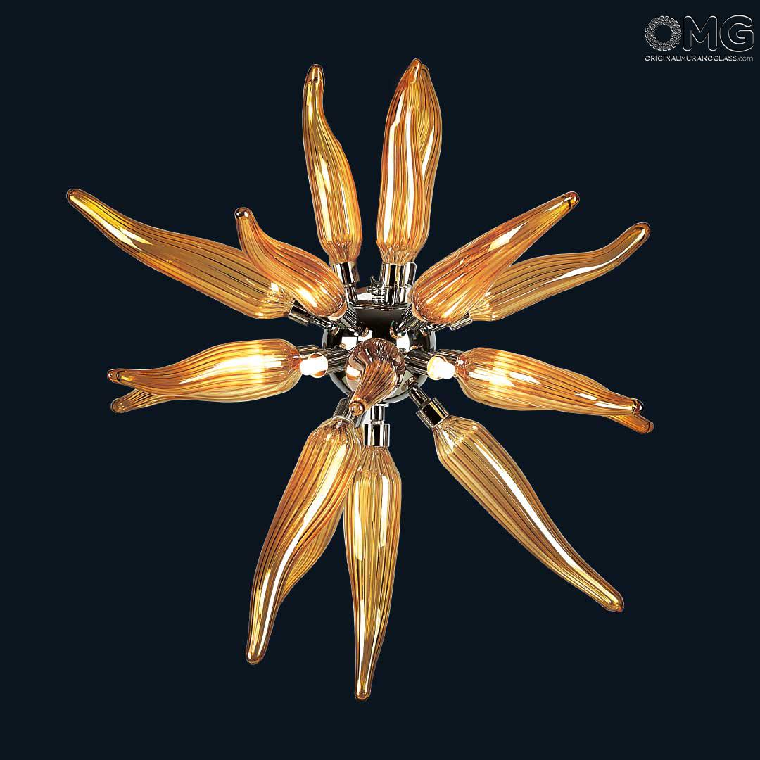 4117 ORIGINALMURANOGLASS Потолочный светильник Мадусан - красный 12 ламп - муранское стекло OMG 58 см  - Вид №1