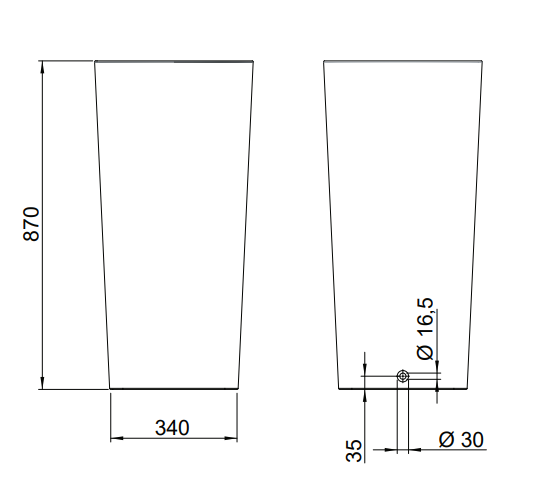 L506T0R0VP100 Раковина напольная ELITE SQUARE 420х420х870 мм без отверстия под смеситель Белый глянцевый AeT ITALIA - Вид №1