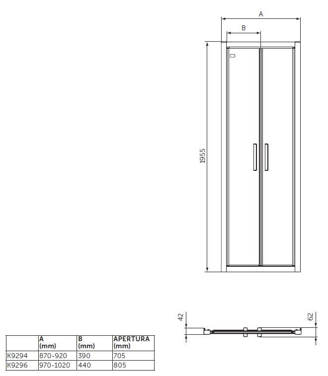 Душевая кабина с распашной дверью Ideal Standard Connect 2 ARCH-00109829 - Вид №2