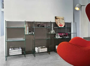 Sovet italia Модульный настенный книжный шкаф из хрусталя Delphi