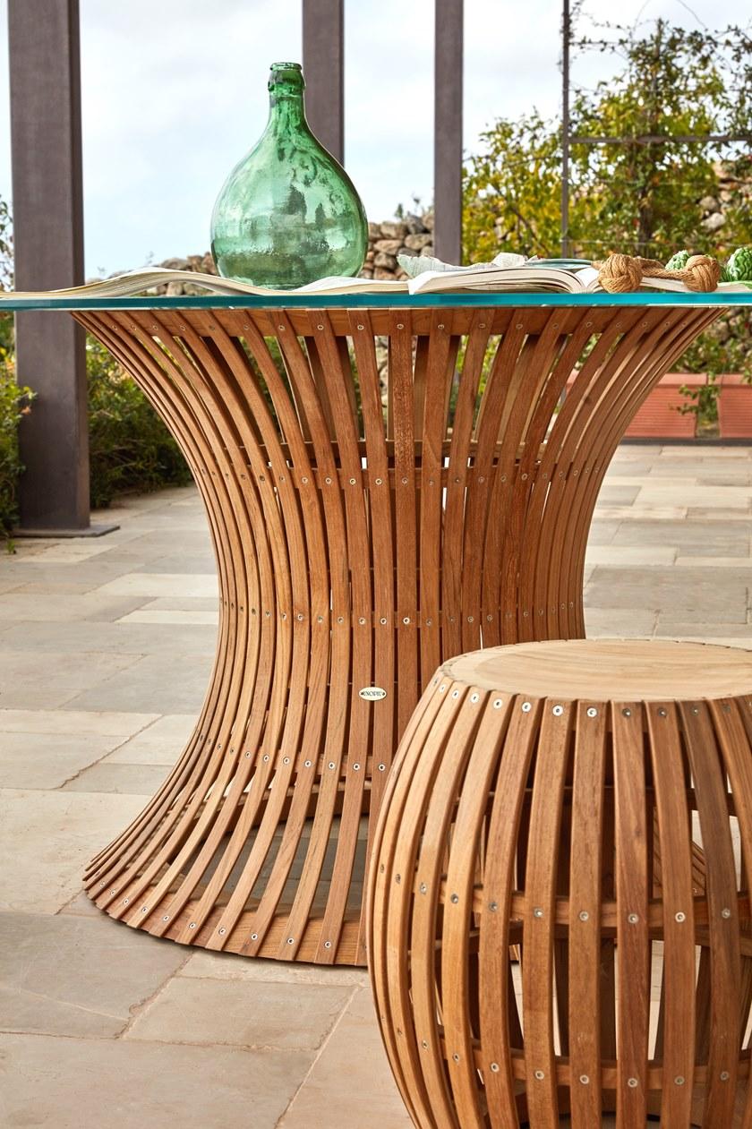 Unopiù Низкий садовый табурет из тика Swing Sgante - Вид №2