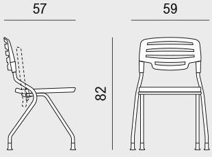 Viganò Складной пластиковый стул с открытой спинкой Madam collettività sun-id-1349935 - Вид №3