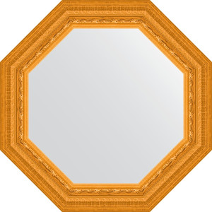 BY 7326 Зеркало в багетной раме - сусальное золото 80 mm EVOFORM Octagon