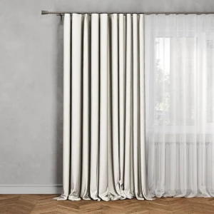 Штора на ленте для кухни Севилья 200x280 см цвет кремовый