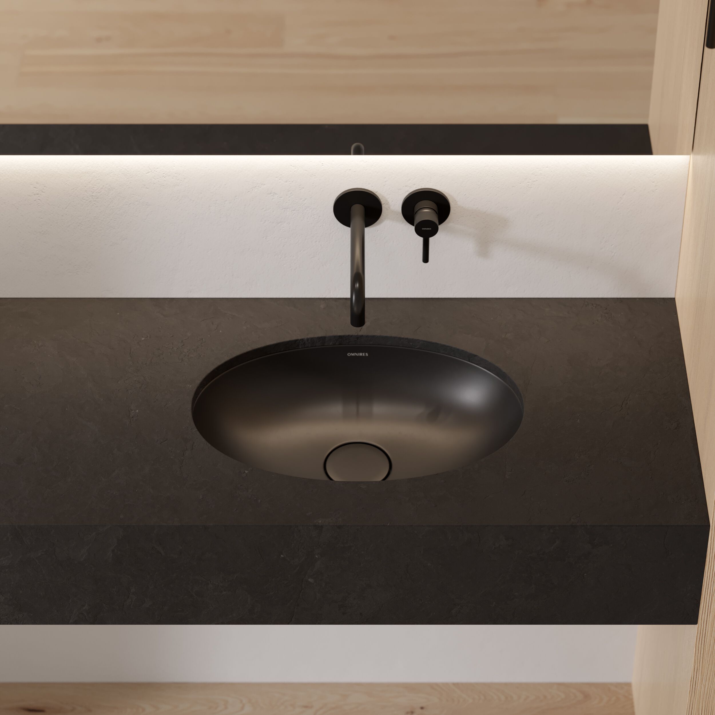 Встраиваемый умывальник из Овального композитного материала OMNIRES SHELL M+ SHELLUP ARCH-00143000 - Вид №34