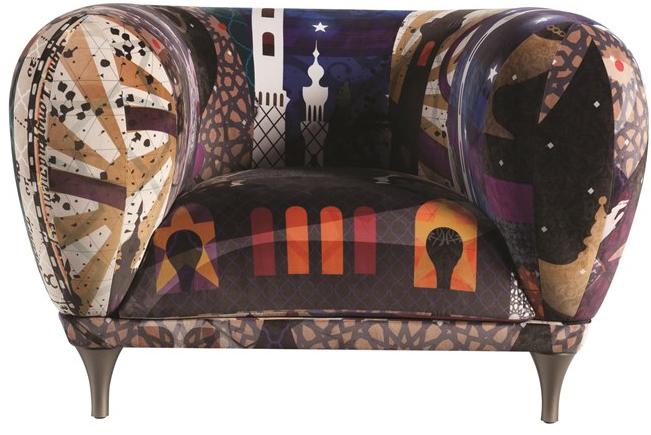 Roche Bobois Кресло из ткани с подлокотниками Globe trotter sun-id-1433011 - Вид №3