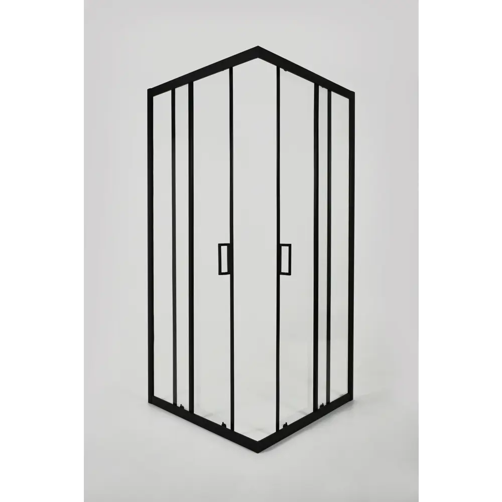 МЕТАКАМ Душевой уголок квадратный 80×80 см с черным профилем и стеклянными створками 89361541 STLM-0968051 - Вид №5