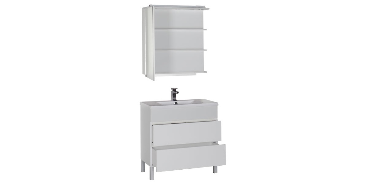 Комплект мебели Aquanet Лаконика 85 белый 00161105 - Вид №2