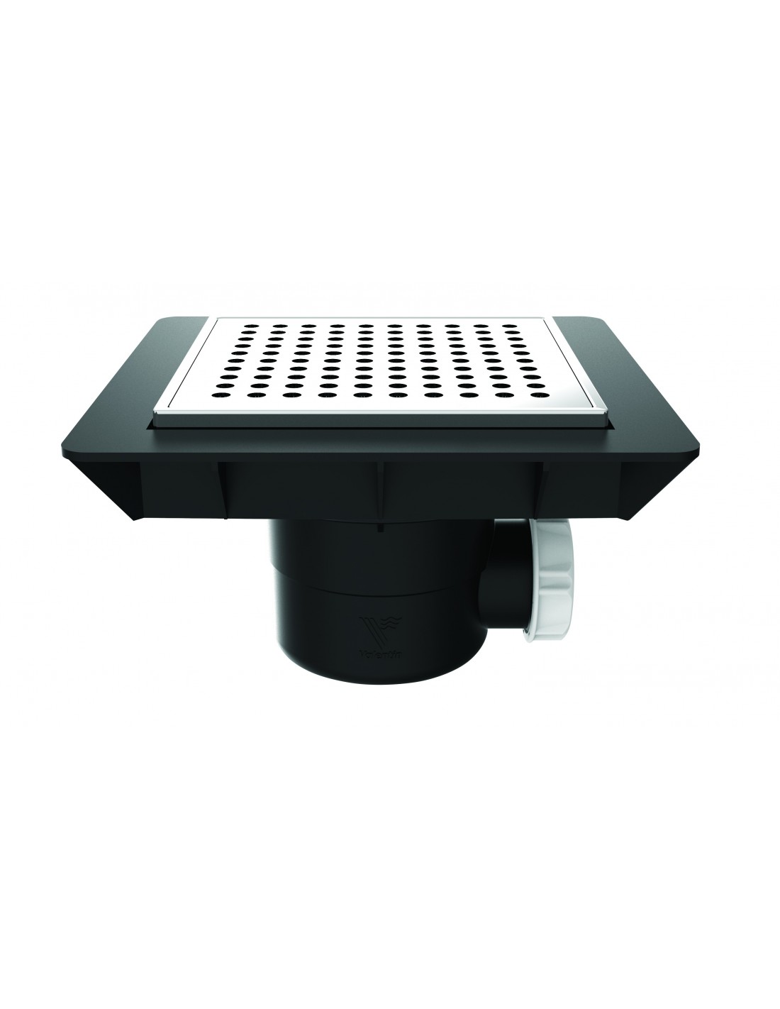 460810 000 00  Напольный трап Quadratto для душевой кабины, регулируемый каркас, облицованный плиткой, декоративная решетка из хромированного металла Valentin Хром 