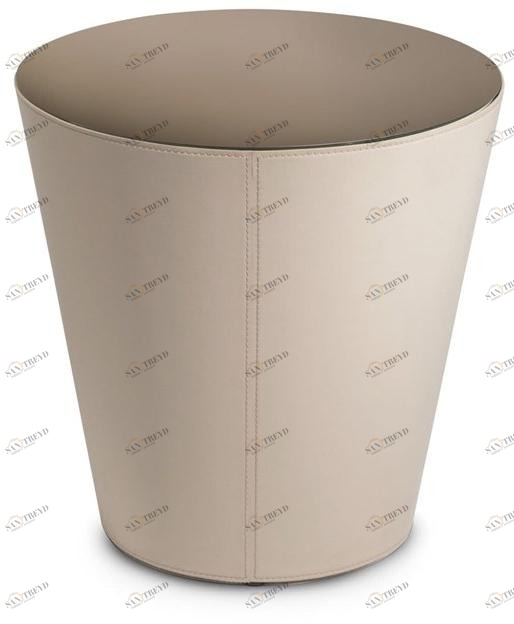 Cantori Круглая прикроватная тумбочка из кожи с зеркальной столешницей sun-id-1358391