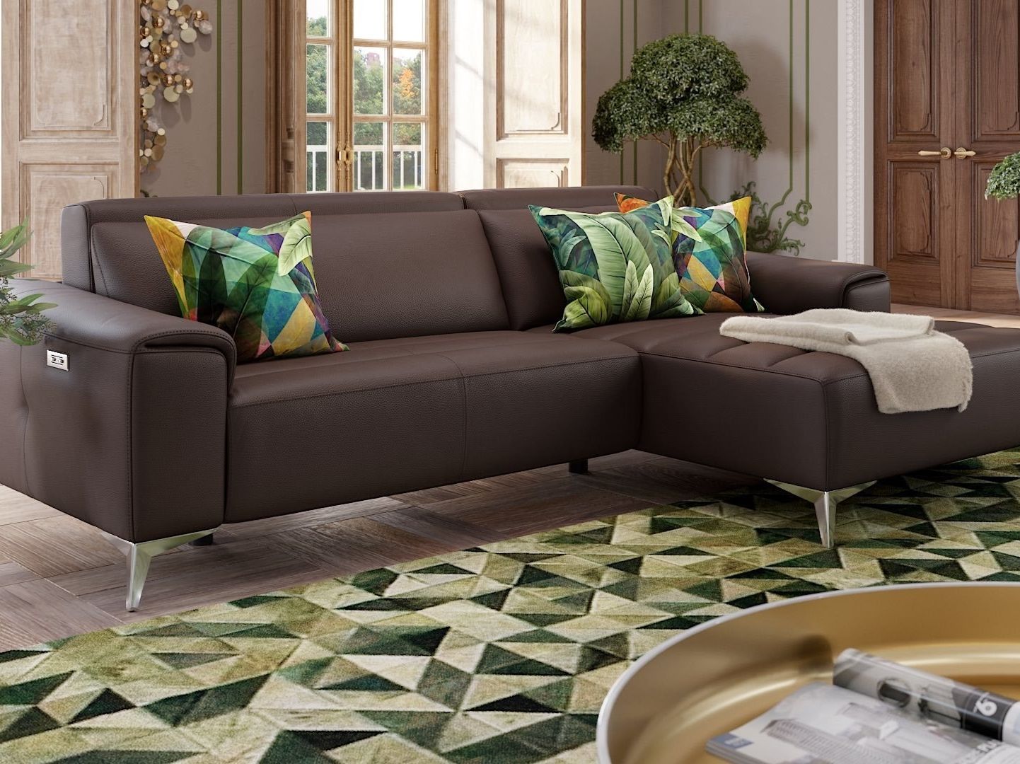 Кожаный угловой диван Sofanella Bella ARCH-00072729 - Вид №2