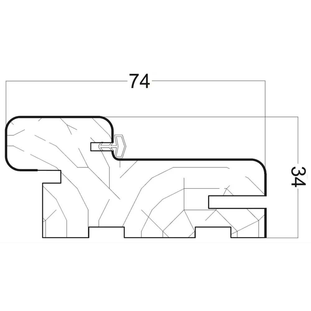 Коробочный брус Лофтвуд 2070x74x34 мм шпон натуральный цвет дуб американский BELWOODDOORS STLM-2130669 - Вид №3