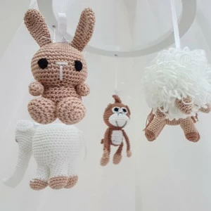 Мобиль на кроватку "Ассорти" бежевый ELLIPSE  351684 Белый;бежевый