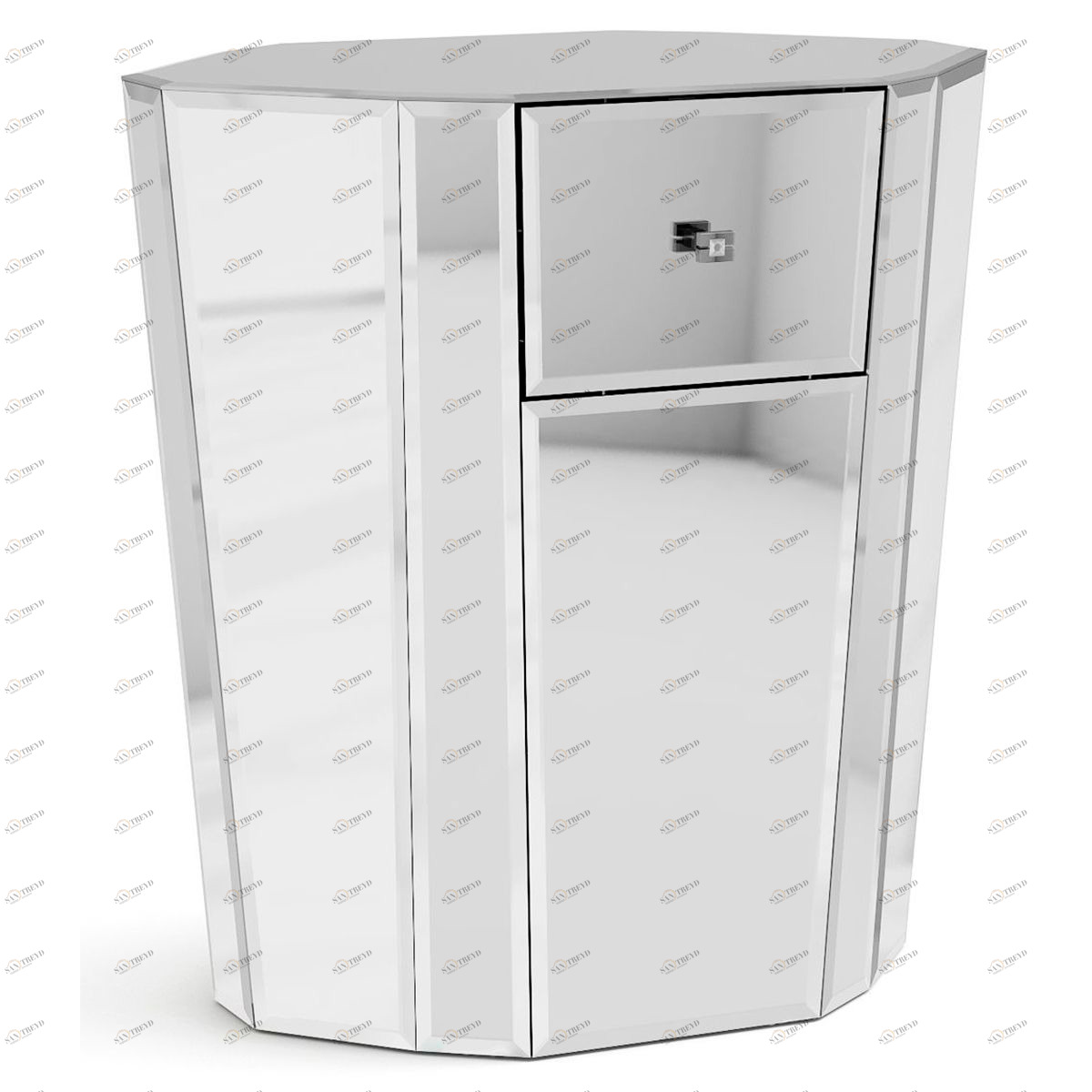 Тумбочка прикроватная зеркальная с ящиком "Мистик" GRAUM  304066 Зеркальный 