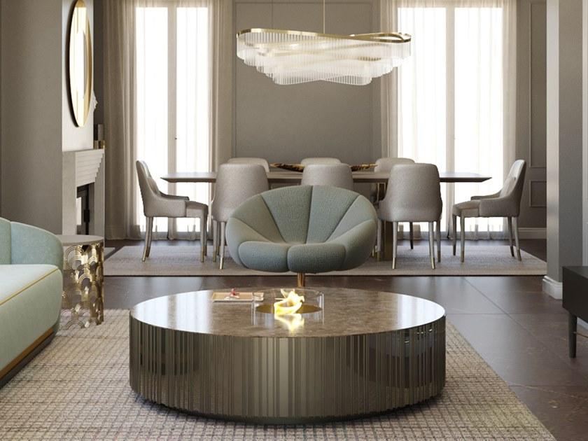 Jetclass Низкий круглый металлический журнальный столик  Jig218  - Вид №2