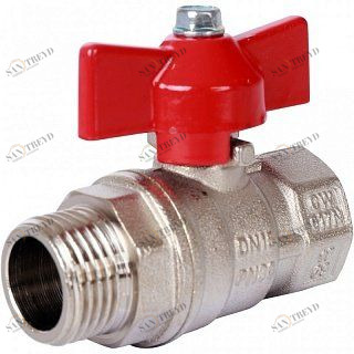 Кран шаровый STOUT ВН 1/2" стандартный проход, бабочка красная SVB1014000015