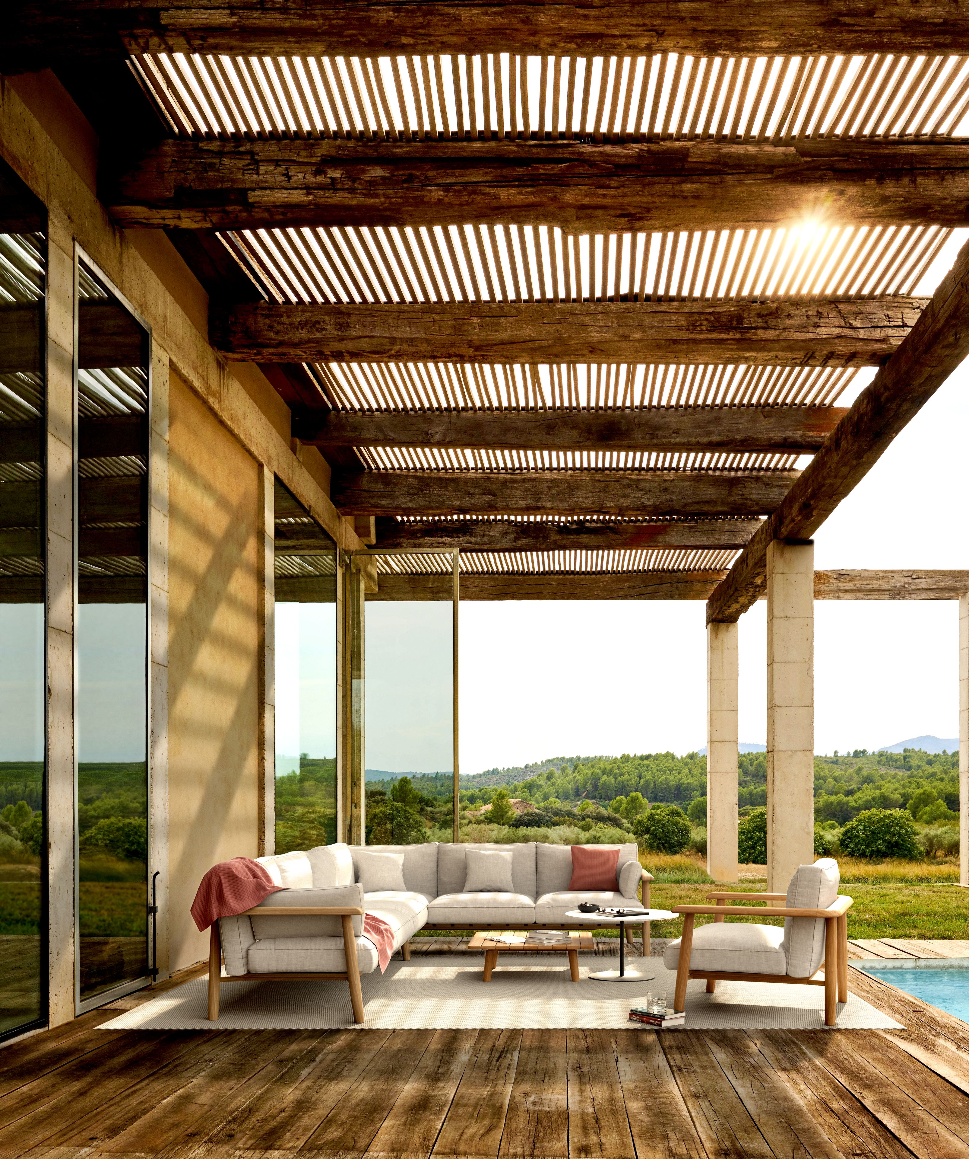 Угловой садовый диван из ткани Royal Botania Mambo Lounge ARCH-00068465 - Вид №1