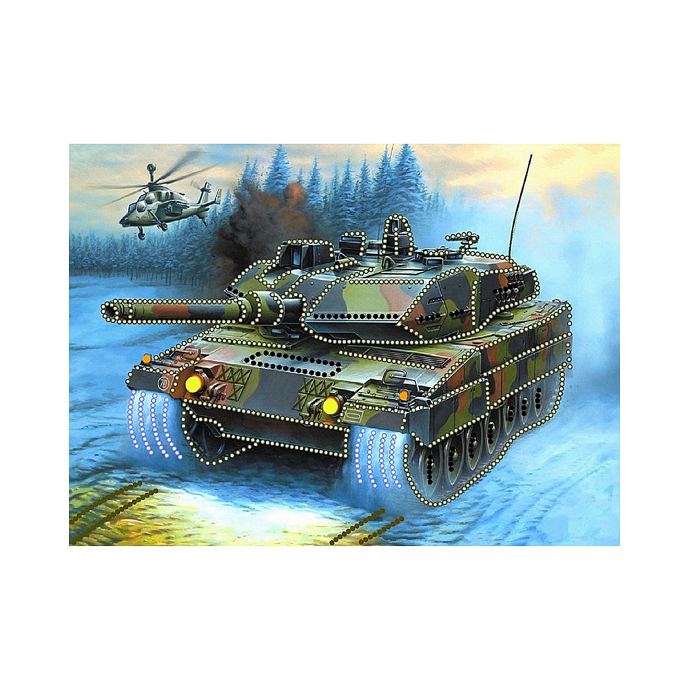 4162 Канва/ткань с рисунком Рисунок на шелке 28 см х 34 см "Операция "Буран" Матренин посад 